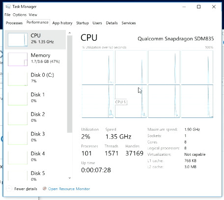 Windows 10 Pro нативно работает на ARM-процессоре Snapdragon 835 - 5